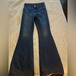 Women's Flared Jeans - Dark Blue